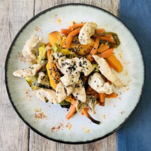 Wok de pollo y vegetales